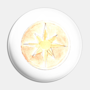 Compass, talisman, magic. Watercolor illustration, hand drawn modern freehand Pin