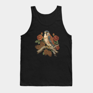 Autumn American Kestrel Nature Bird Art Tank Top