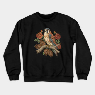 Autumn American Kestrel Nature Bird Art Crewneck Sweatshirt