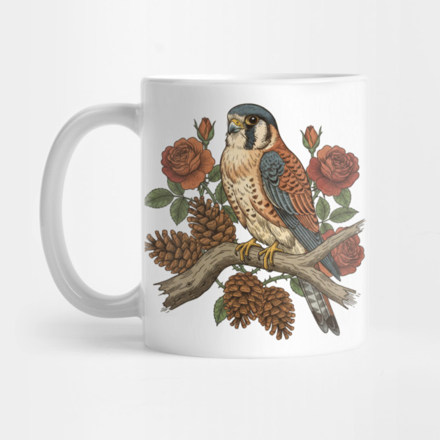 Autumn American Kestrel Nature Bird Art by BirdsnStuff