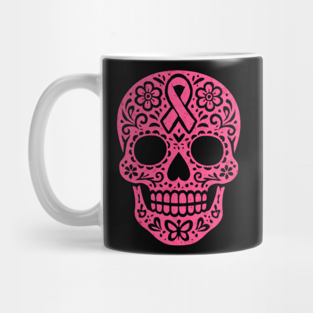 Pink Sugar Skull Breast Cancer Awareness by norhando