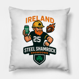 Shamrock Showdown: Pittsburgh x Dublin 2025 Football Pillow