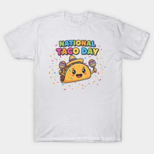 National Taco Day Cute Cartoon T-Shirt