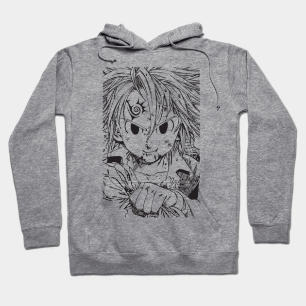 Meliodas - Nanatsu no Taizai Black and White Art Hoodie by Otaku Vibes