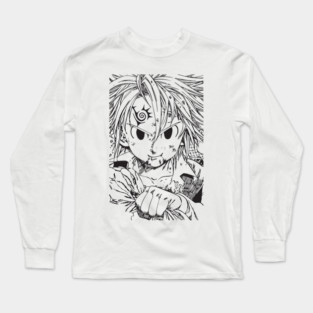 Meliodas - Nanatsu no Taizai Black and White Art Long Sleeve T-Shirt
