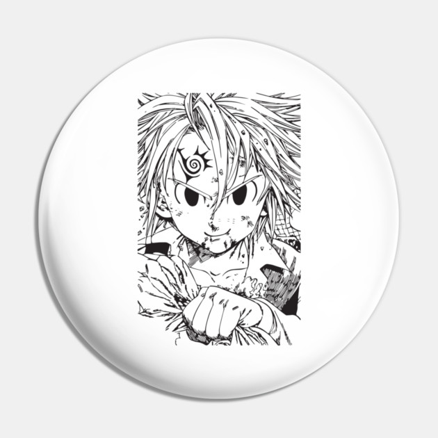 Meliodas - Nanatsu no Taizai Black and White Art Pin by Otaku Vibes