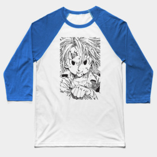 Meliodas - Nanatsu no Taizai Black and White Art Baseball T-Shirt