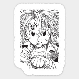 Meliodas - Nanatsu no Taizai Black and White Art Sticker