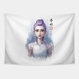 Huntrix Rumi SumiE color Kpop Tapestry