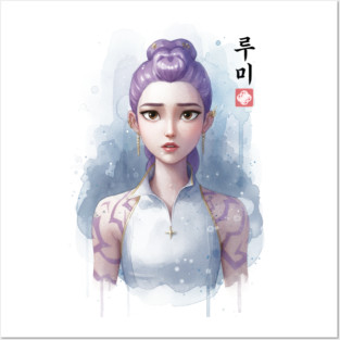 Huntrix Rumi SumiE color Kpop Posters and Art