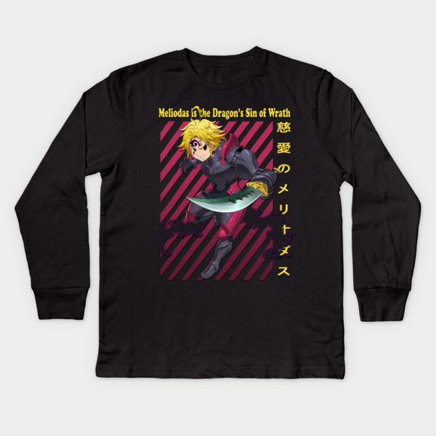 Seven Deadly Sins - Meliodas Anime Kids Long Sleeve T-Shirt by Otaku Vibes