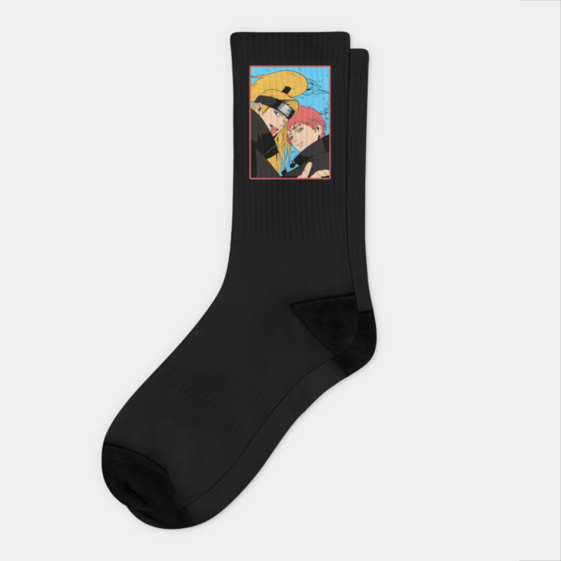 Deidara and Sasori - Naruto Anime Socks by Otaku Vibes