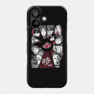 Akatsuki Full Group Black and White - Naruto Phone Case