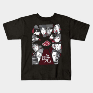 Akatsuki Full Group Black and White - Naruto Kids T-Shirt