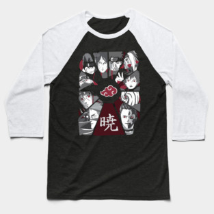 Akatsuki Full Group Black and White - Naruto Baseball T-Shirt