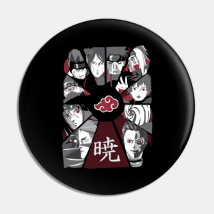 Akatsuki Full Group Black and White - Naruto Pin
