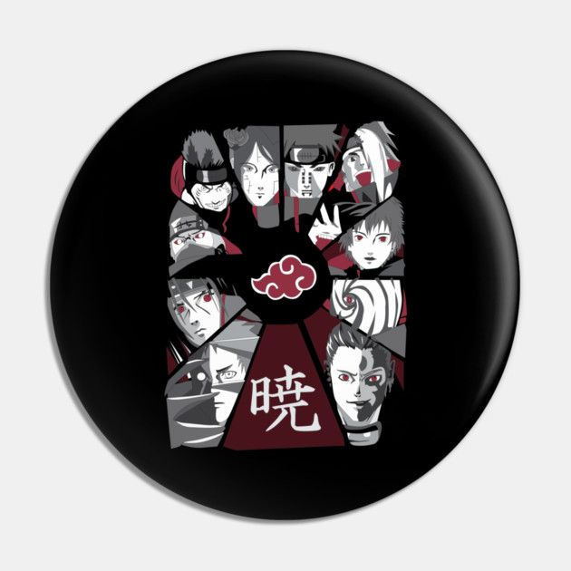 Akatsuki Full Group Black and White - Naruto Pin by Otaku Vibes
