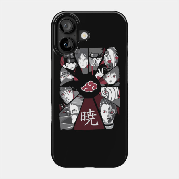 Akatsuki Full Group Black and White - Naruto Phone Case by Otaku Vibes