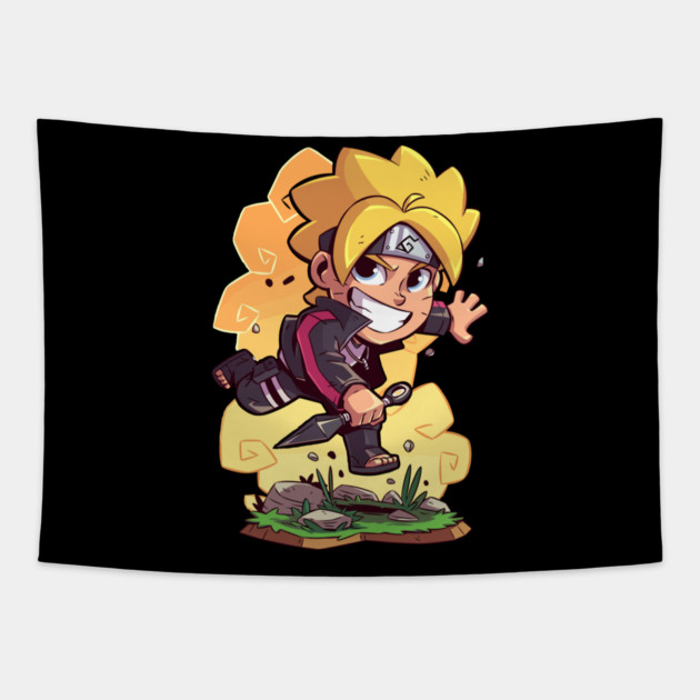 Chibi Boruto Uzumaki - Cool Art Tapestry by Otaku Vibes