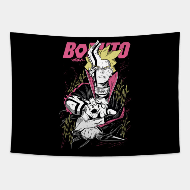 Boruto Uzumaki Cool Art Tapestry by Otaku Vibes