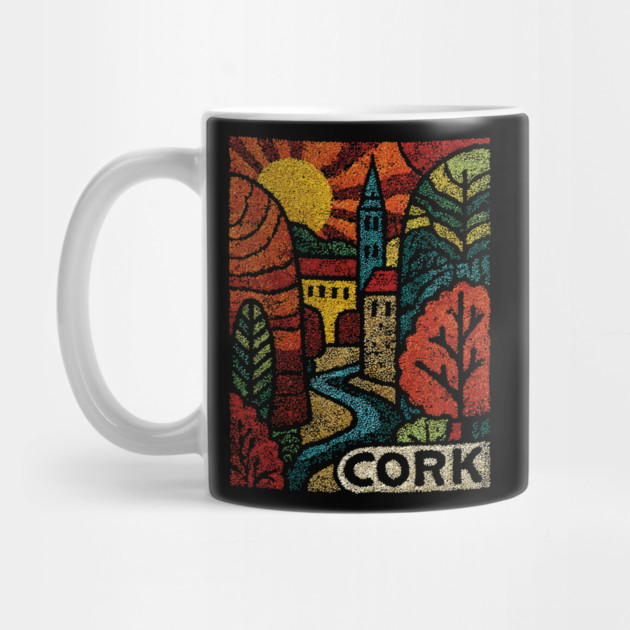 Historic Cork City Linocut Print | Ireland's River Lee & Shandon Bells by TuncGK