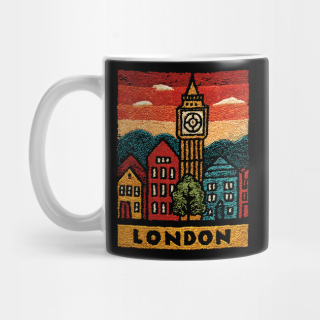 Big Ben London Folk Art Print | Vintage Westminster Souvenir by TuncGK