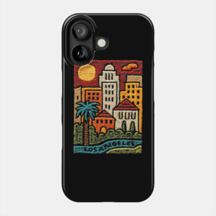 Los Angeles Urban Oasis Print | Retro SoCal Palm Tree Skyline Phone Case