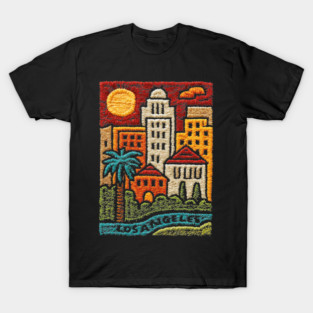 Los Angeles Urban Oasis Print | Retro SoCal Palm Tree Skyline T-Shirt