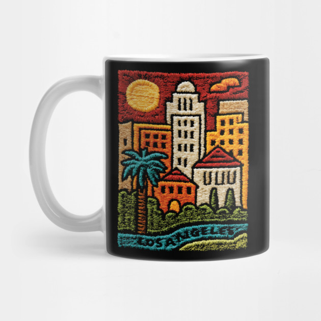 Los Angeles Urban Oasis Print | Retro SoCal Palm Tree Skyline by TuncGK