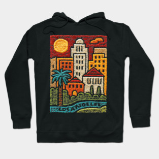 Los Angeles Urban Oasis Print | Retro SoCal Palm Tree Skyline Hoodie