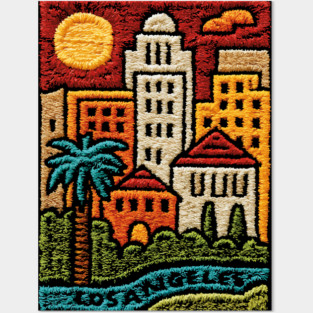 Los Angeles Urban Oasis Print | Retro SoCal Palm Tree Skyline Posters and Art