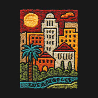 Los Angeles Urban Oasis Print | Retro SoCal Palm Tree Skyline T-Shirt