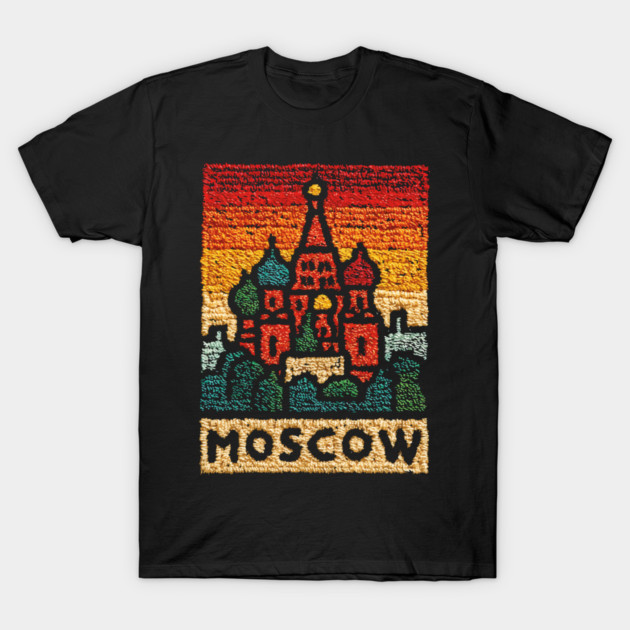 Moscow St. Basil's Cathedral Print | Retro Russian Landmark T-Shirt by TuncGK