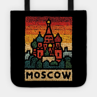 Moscow St. Basil's Cathedral Print | Retro Russian Landmark Tote