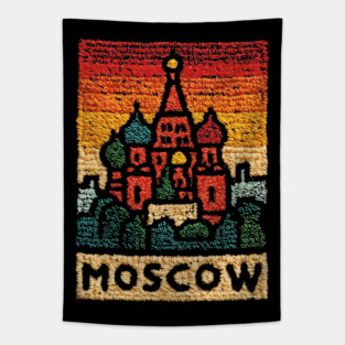 Moscow St. Basil's Cathedral Print | Retro Russian Landmark Tapestry