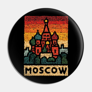 Moscow St. Basil's Cathedral Print | Retro Russian Landmark Pin