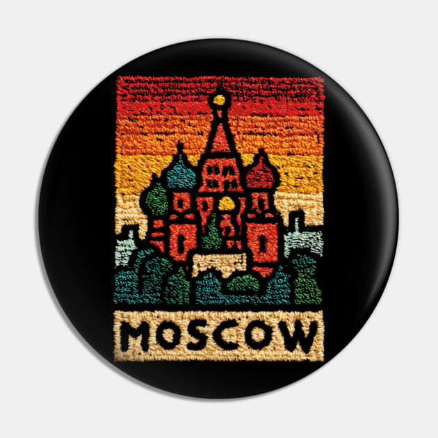 Moscow St. Basil's Cathedral Print | Retro Russian Landmark Pin by TuncGK