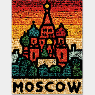 Moscow St. Basil's Cathedral Print | Retro Russian Landmark Posters and Art