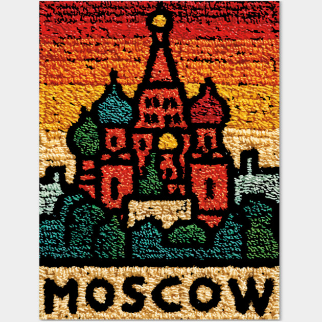 Moscow St. Basil's Cathedral Print | Retro Russian Landmark Wall Art by TuncGK