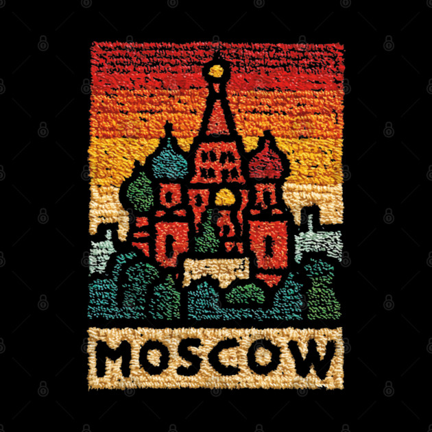 Moscow St. Basil's Cathedral Print | Retro Russian Landmark by TuncGK