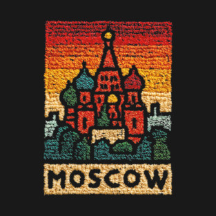 Moscow St. Basil's Cathedral Print | Retro Russian Landmark T-Shirt