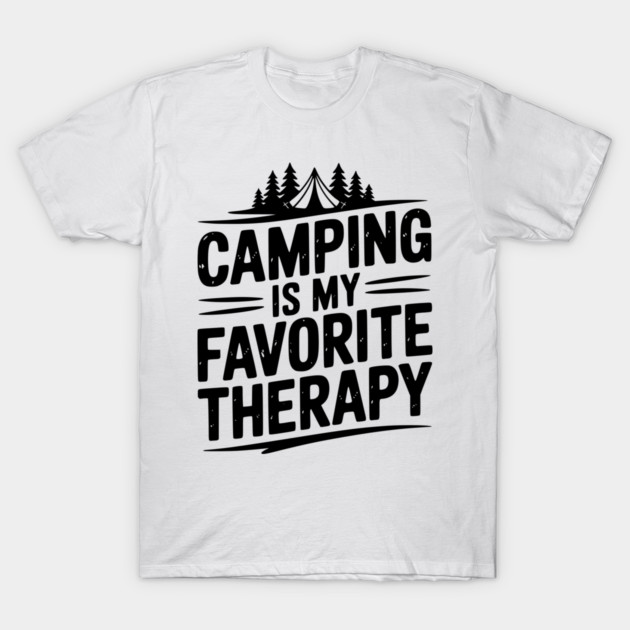 Camping Is My Favorite Therapy T-Shirt by Frank Ring