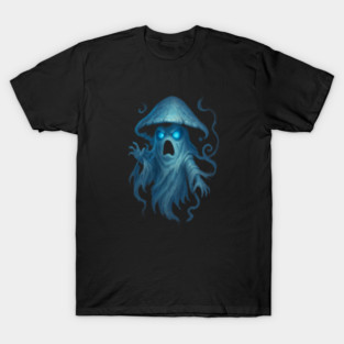 Ghostcap the Wailing Shade – Haunted Mushroom Spirit Character T-Shirt