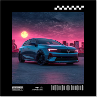 OPEL astra electric car Posters and Art