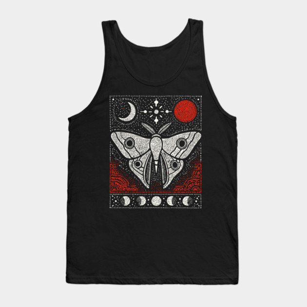 Moth under the Moon | Midnight Grimoire Tank Top by TuncGK