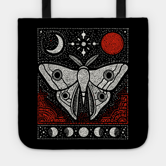 Moth under the Moon | Midnight Grimoire Tote by TuncGK