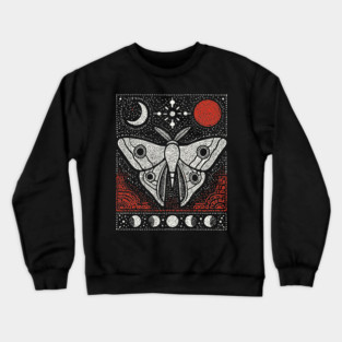 Moth under the Moon | Midnight Grimoire Crewneck Sweatshirt