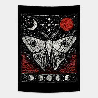 Moth under the Moon | Midnight Grimoire Tapestry