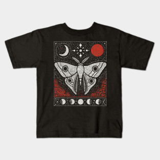 Moth under the Moon | Midnight Grimoire Kids T-Shirt