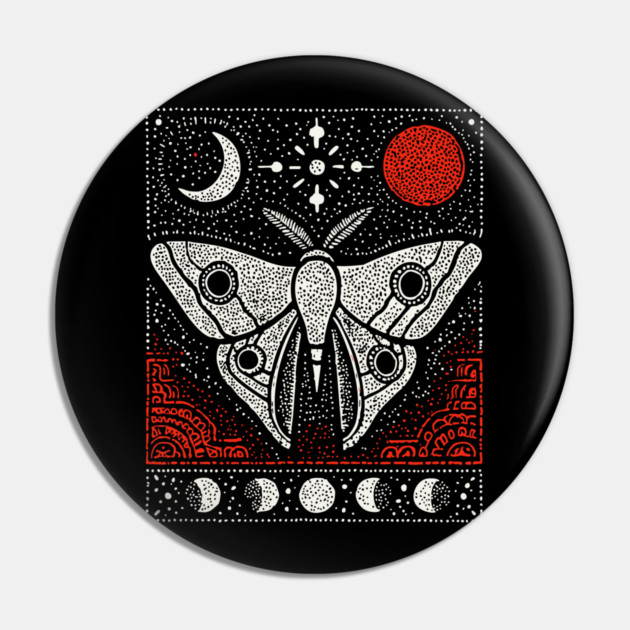 Moth under the Moon | Midnight Grimoire Pin by TuncGK